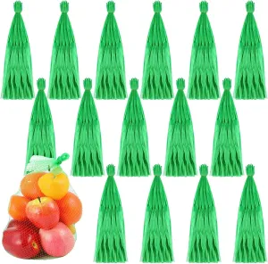 Windyun 1500 Pcs Reusable Mesh Nylon Netting Bulk, Fits Storage Egg Vegetable Seafood Fruits Bags Grocery Bags (Green)
