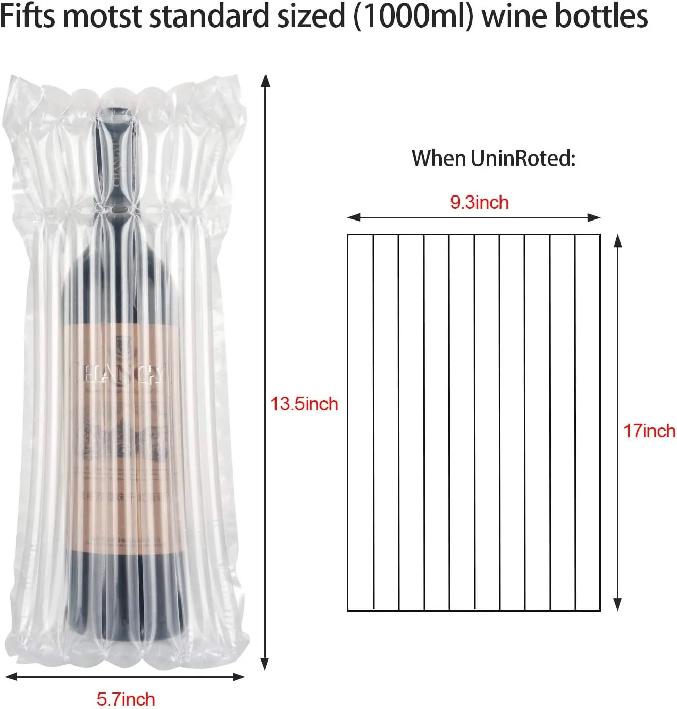 Wine Bottle Protector Travel Bags,LIVEBAY Wine Sleeve Protector - Inflatable Air Column Cushion Bags for Safe Transportation, 30 Pack