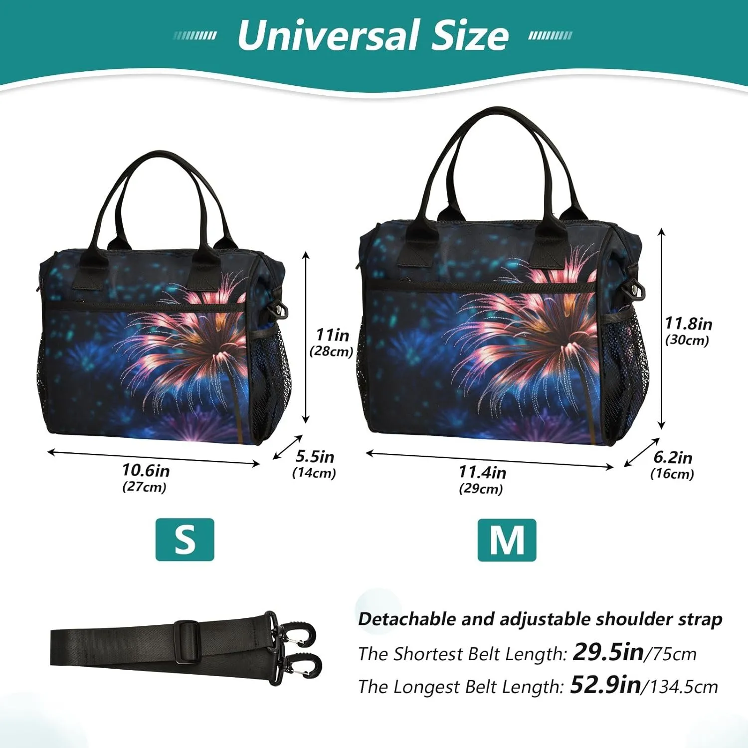Women Cooler Bags Lunch Bag Reusable Insulated Lunch Bags Flower Myth Crossbody with Shoulder Strap Adults S