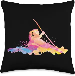Women Gear Retro Canoer Paddling Canoe Lover Throw Pillow, 16x16, Multicolor