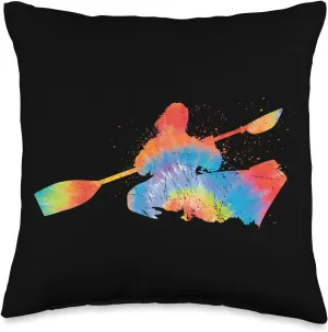 Women Gear Retro Canoer Paddling Canoe Lover Throw Pillow, 16x16, Multicolor