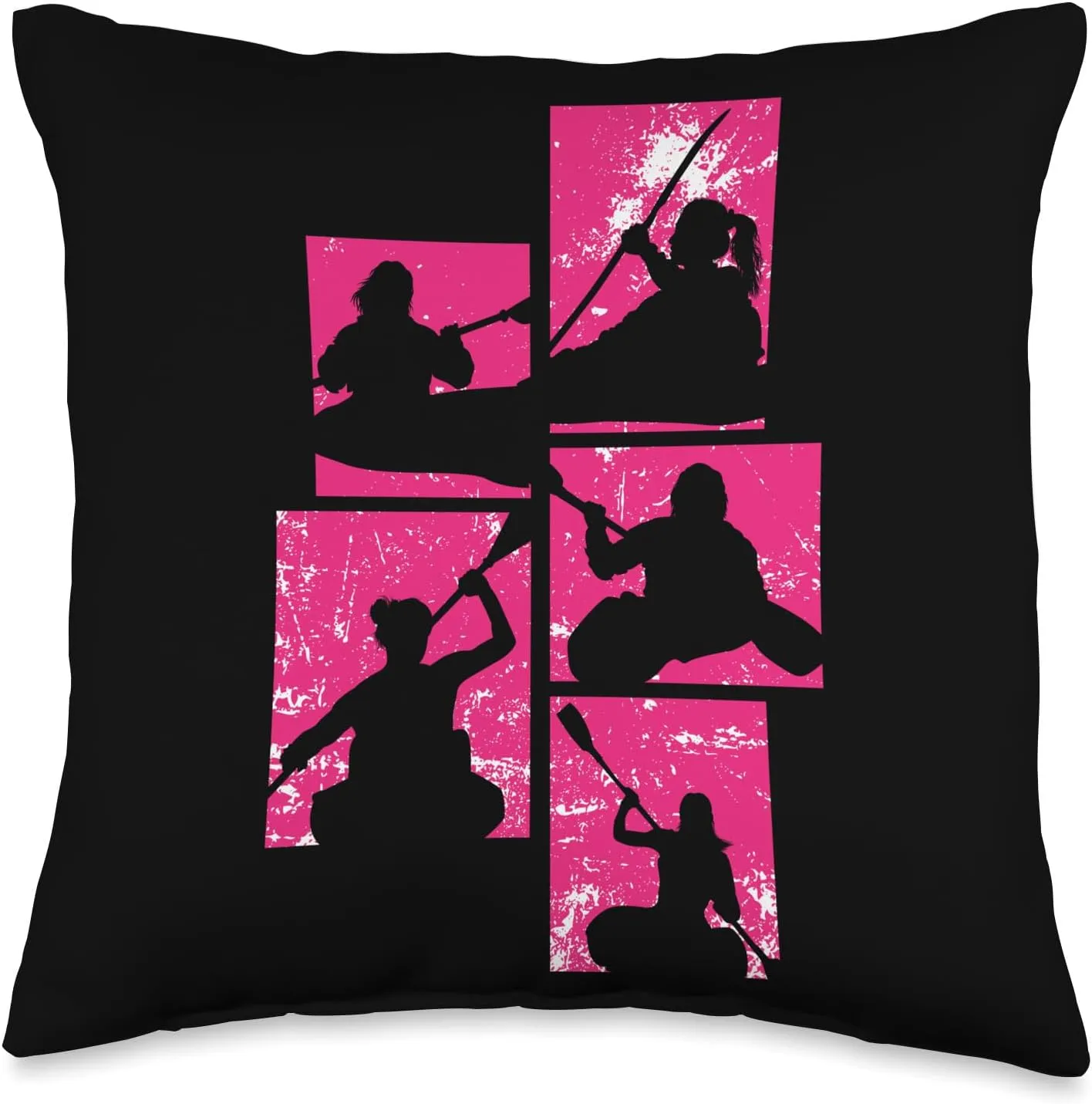 Women Gear Retro Canoer Seat Paddling Canoe Lover Throw Pillow, 16x16, Multicolor