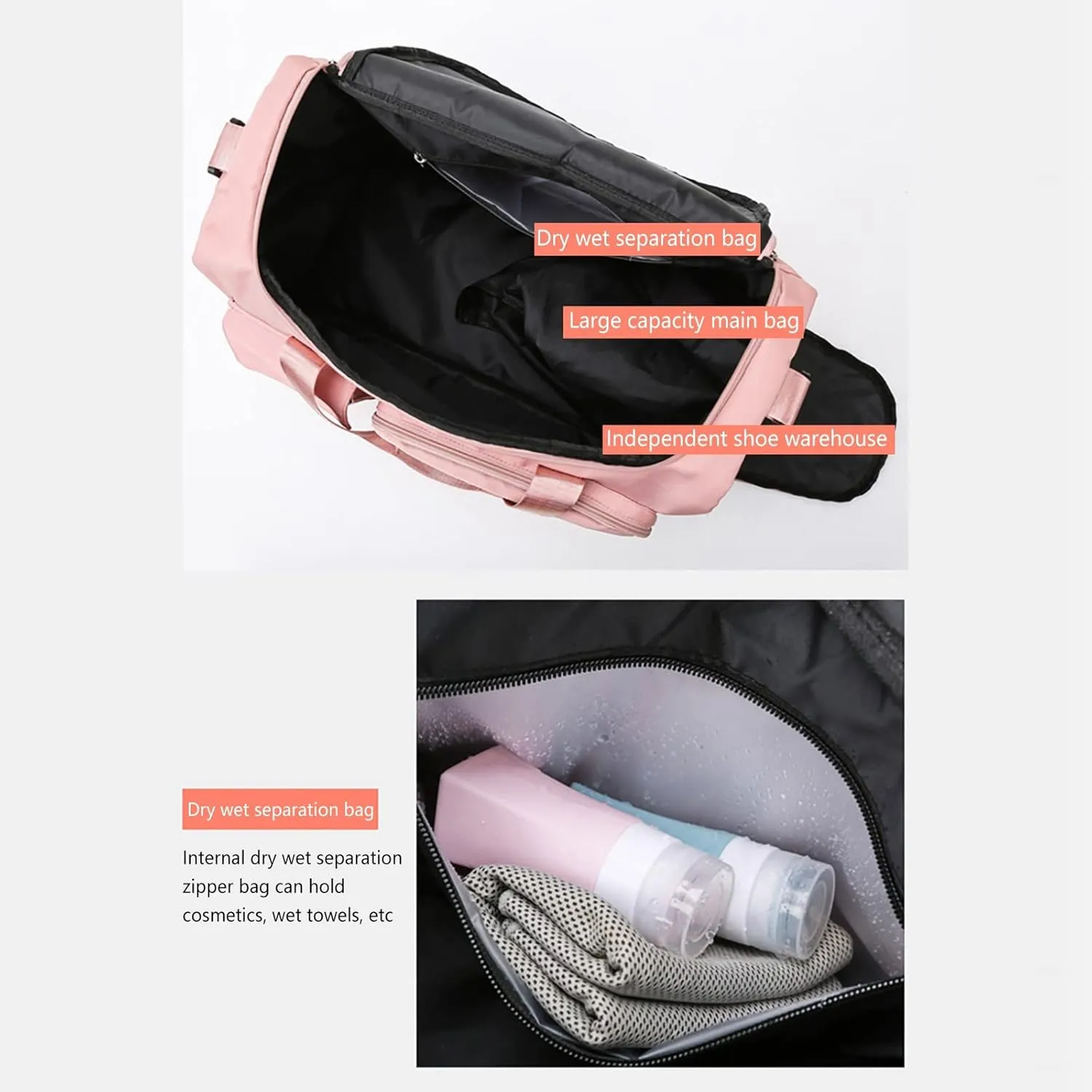 Womens Gym Bag with Shoes Compartment,28L Duffel Bags for Traveling,Gym Duffle Bag for Workout Sports Travel Yoga