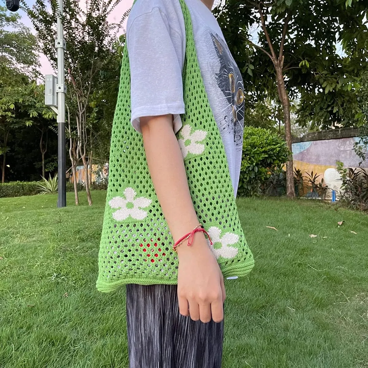 Women's Handbags Hobo Bags Knit Bags Mesh Tote Bags Hollow Shoulder Bags Shopping Bags