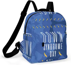 World Down Syndrome Awareness Day Backpacks Laptop Mini Backpacks for Women Travel Shoulder Bag Bookbag Rucksack Daypack 10 Inch