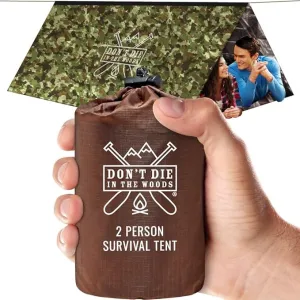 World's Toughest Ultralight Survival Tent • 2 Person Mylar Emergency Shelter Tube Tent   Paracord • Year-Round All Weather Protection for Hiking, Camping, & Outdoor Survival Kits
