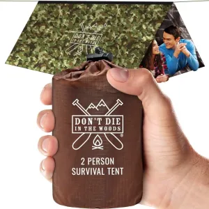 World's Toughest Ultralight Survival Tent • 2 Person Mylar Emergency Shelter Tube Tent   Paracord • Year-Round All Weather Protection for Hiking, Camping, & Outdoor Survival Kits