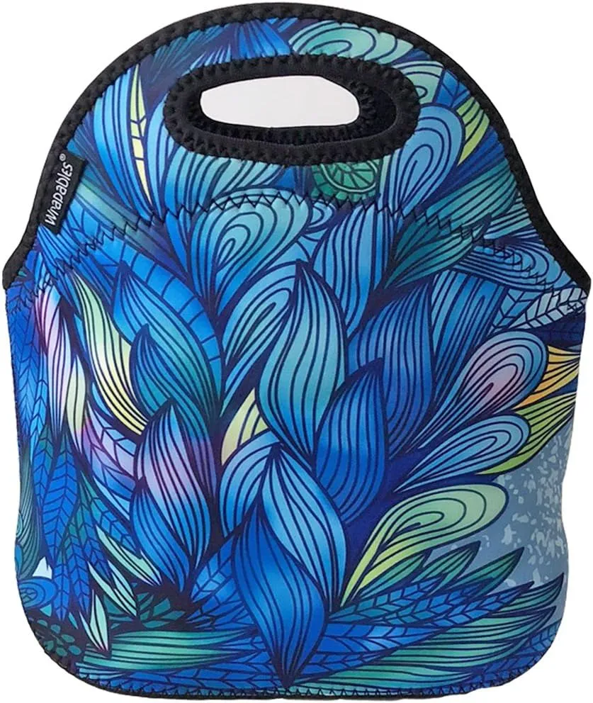 Wrapables Insulated Neoprene Lunch Bag, Ferns