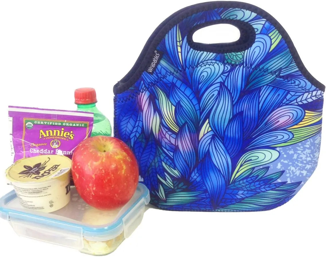 Wrapables Insulated Neoprene Lunch Bag, Ferns
