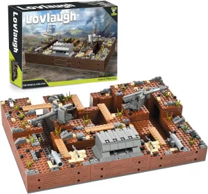 WW2 Military Trench Fortress Building Set（1350 pcs）Military Bunker Model Kit with Medical Room, Armory, Anti-Aircraft Gun&Ground Fortress for Adults&Kids, STEM Creative Play, Combat Display Collection