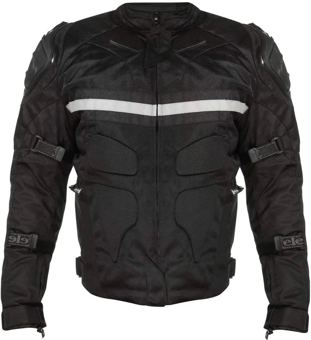 Xelement CF751 Black Tri-Tex Mesh Motorcycle Sport Jacket For Men with X Armor
