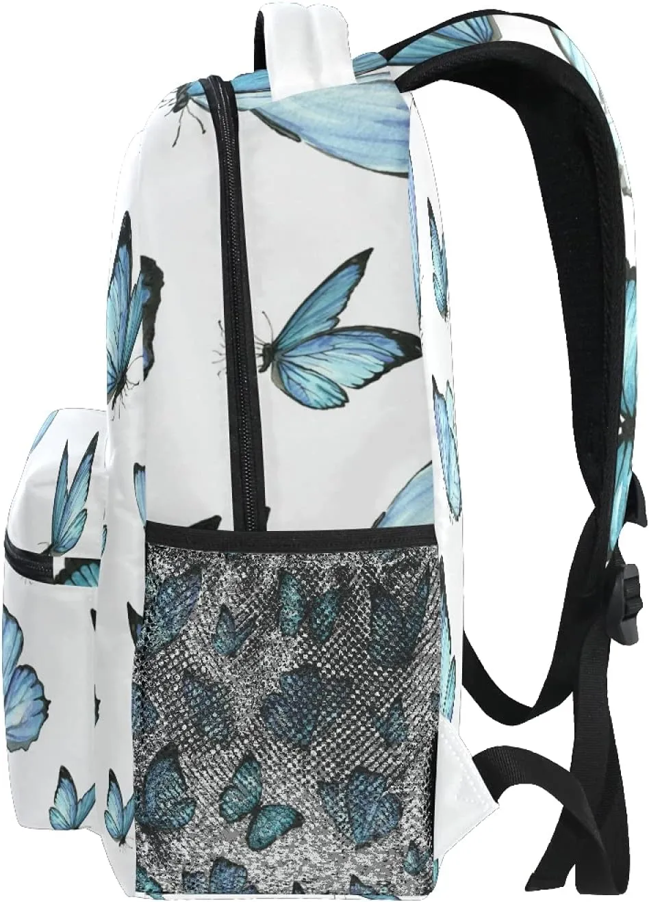 xigua Blue Butterfly Backpacks Waterproof Laptop Casual Daypack Tablet Travel Backpack School Bag with Multiple Pockets