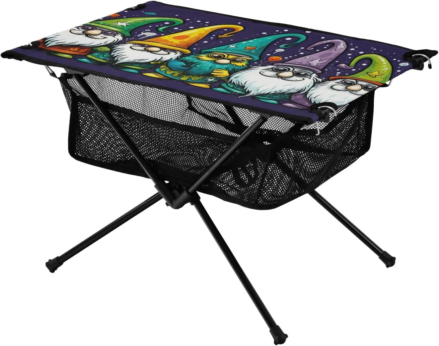 xigua Mardi Gras Gnome Folding Camping Table,Portable Camp Table with Carry Bag Beach Table Folding Table for Picnic, Camp,Party,Travel271