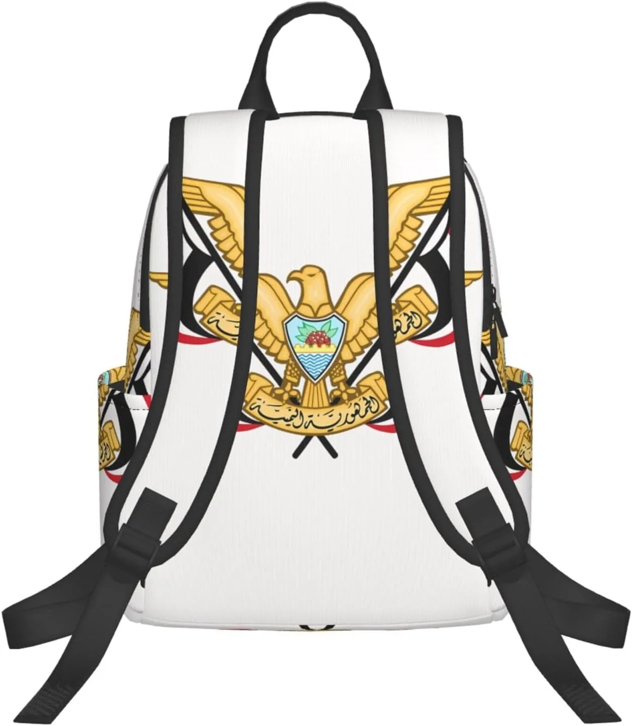 Yemen Yemeni Yemenian Flag Emblem Casual Laptop Backpack Travel Rucksack Sports Daypack Adjustable Strap Bags with Multi-Pockets for Working Running Camping