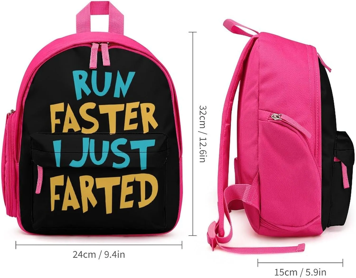 Yepp I Just Farted Small Basic Backpack Casual Lightweight Bag Cute Print Travel Pink-style
