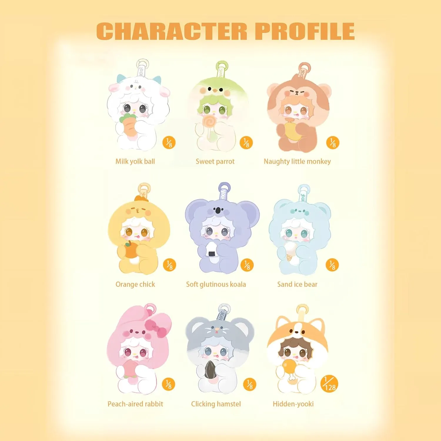 Yooki Gourmet Restaurant Series Plush Blind Box 1 PCS - Cute Vinyl Face Random Design Action Figures, Collectible Mystery Stuffed Toys Bag Charm Birthday for Girls