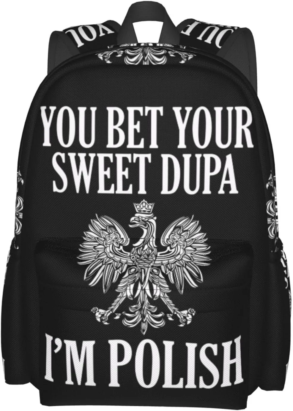 You Bet Your Sweet Dupa I'm Polish Laptop Backpack Work Travel Backpacks Business Rucksack Casual Outdoor Daypack with Adjustable Strap Bags for Sports Office Gym Hiking
