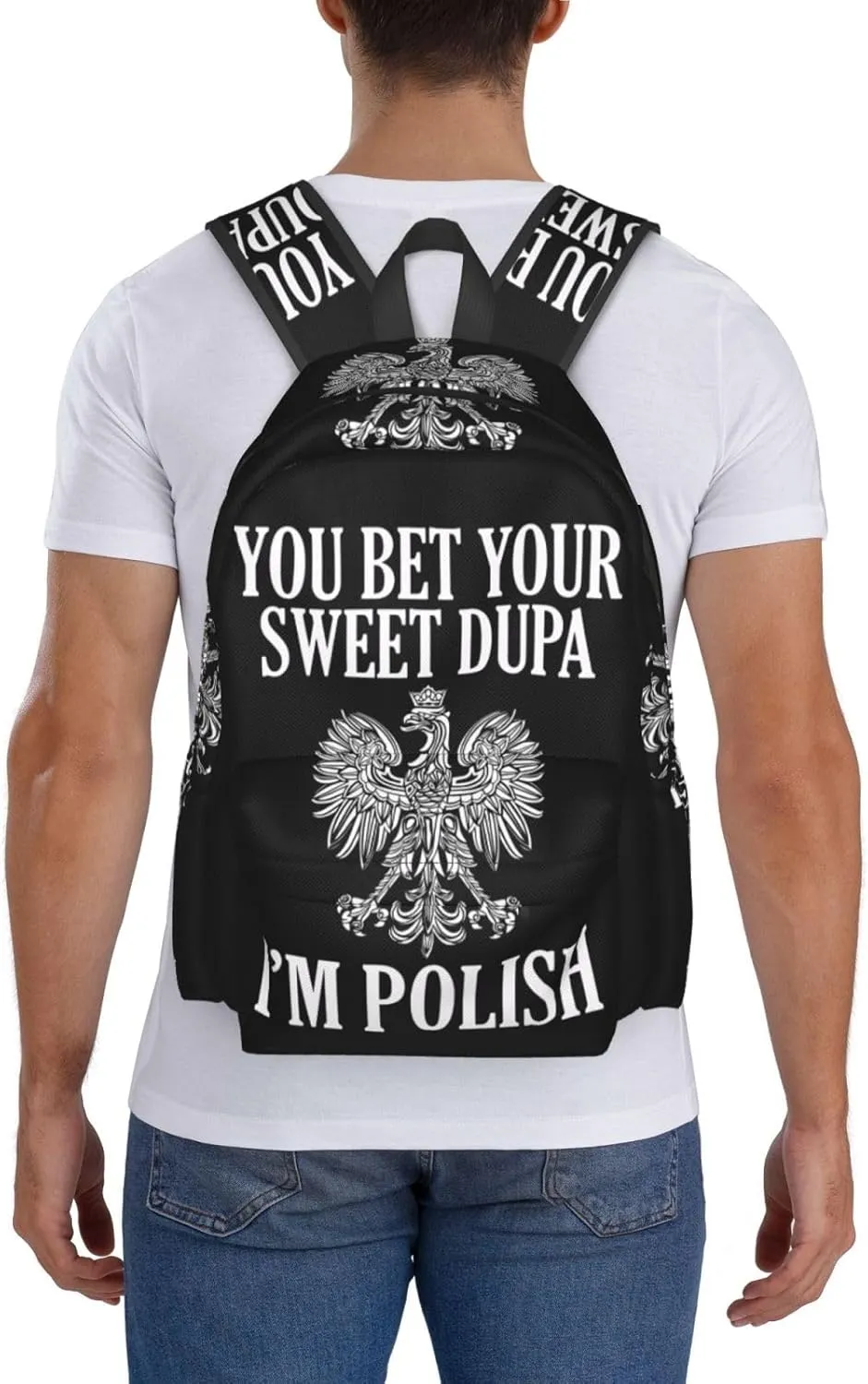 You Bet Your Sweet Dupa I'm Polish Laptop Backpack Work Travel Backpacks Business Rucksack Casual Outdoor Daypack with Adjustable Strap Bags for Sports Office Gym Hiking