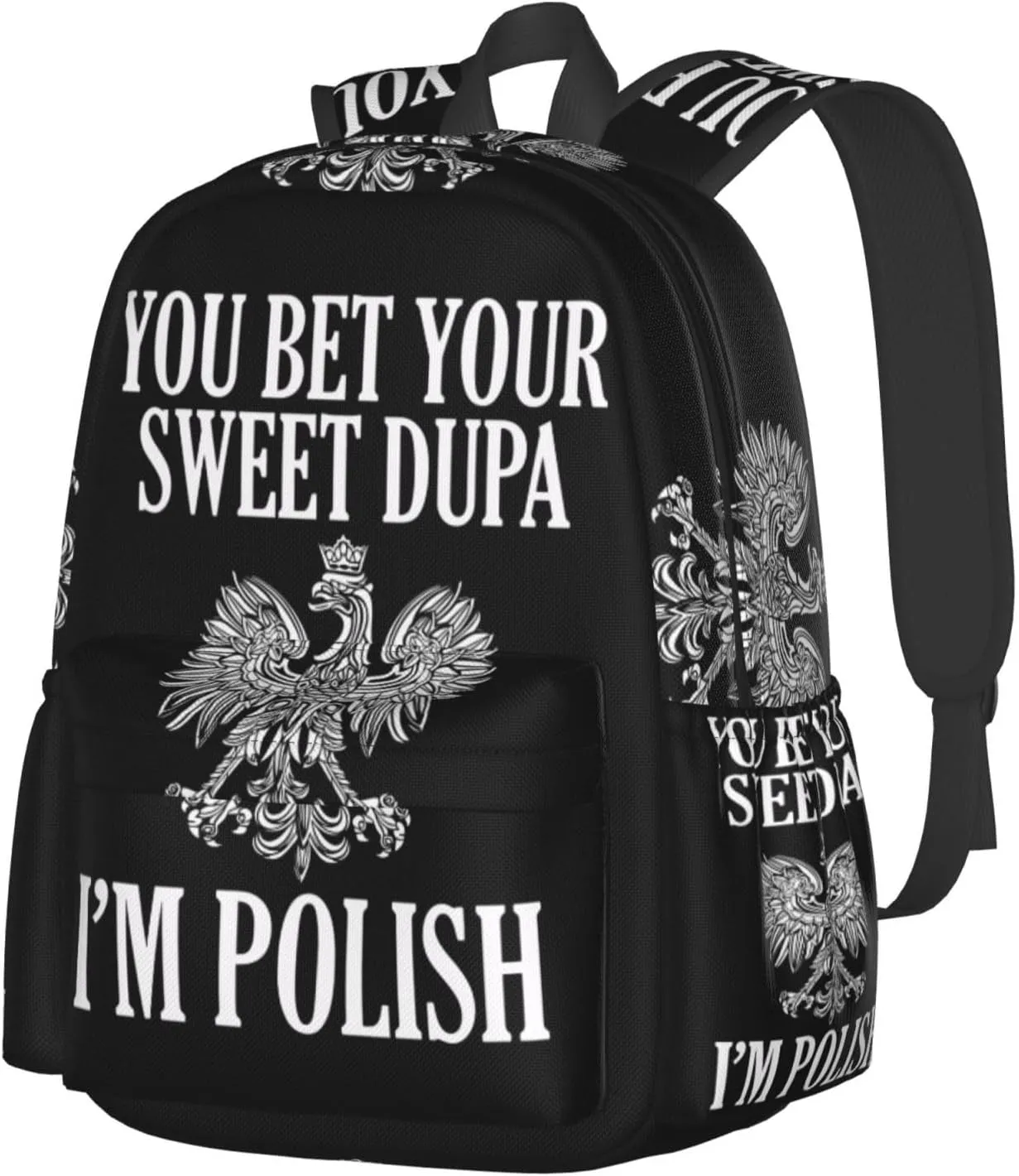 You Bet Your Sweet Dupa I'm Polish Laptop Backpack Work Travel Backpacks Business Rucksack Casual Outdoor Daypack with Adjustable Strap Bags for Sports Office Gym Hiking