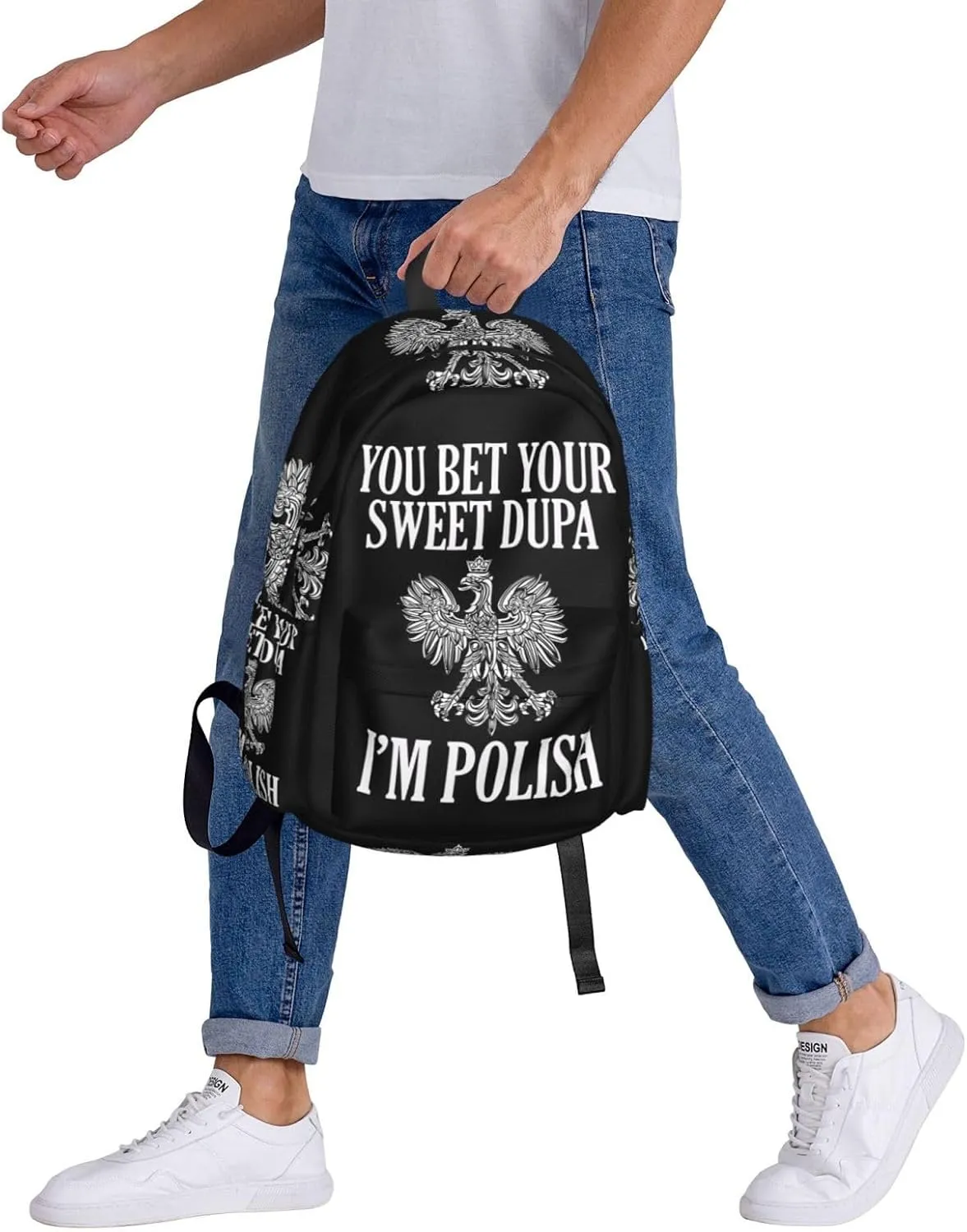 You Bet Your Sweet Dupa I'm Polish Laptop Backpack Work Travel Backpacks Business Rucksack Casual Outdoor Daypack with Adjustable Strap Bags for Sports Office Gym Hiking