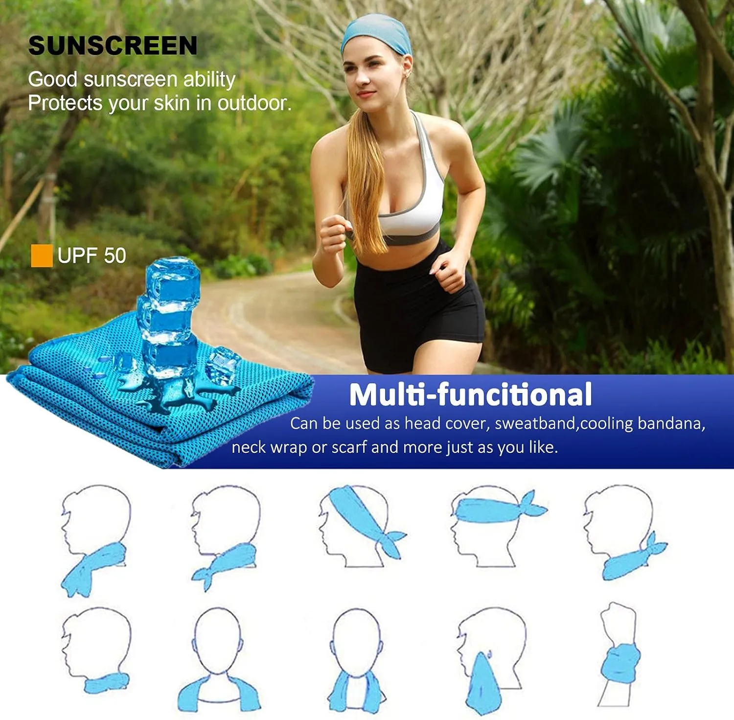 YQXCC 6 Pack Cooling Towel (47"x12") Ice Towel for Neck, Microfiber Cool Towel, Soft Breathable Chilly Towel for Yoga, Sports, Golf, Gym, Camping, Running, Fitness, Workout & More Activities