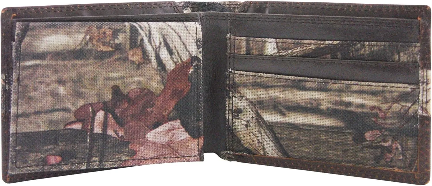 ZEP-PRO Men's Mossy Oak Nylon and Leather Passcase Concho Wallet