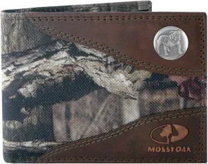 ZEP-PRO Men's Mossy Oak Nylon and Leather Passcase Concho Wallet
