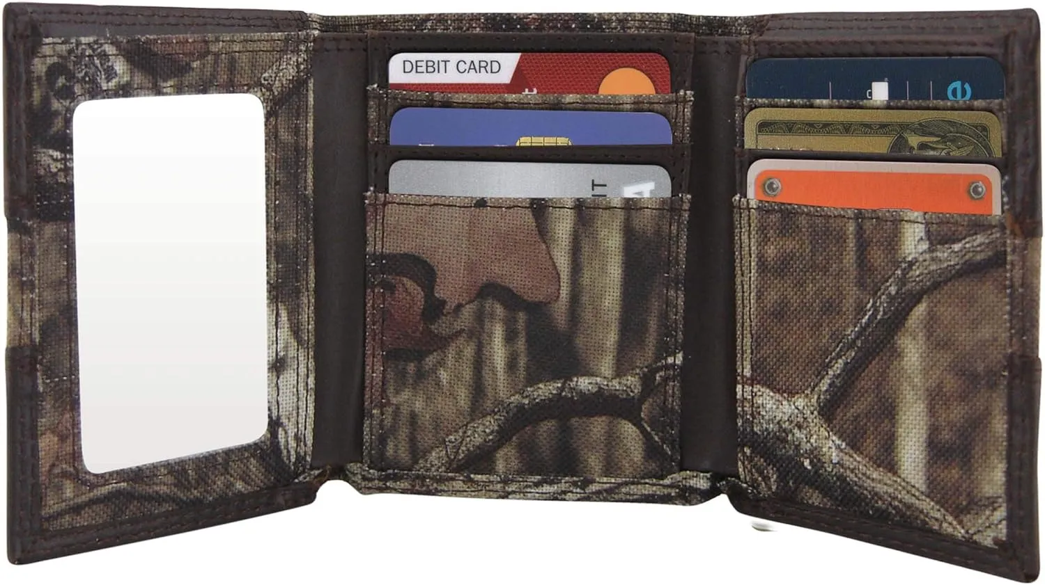 ZEP-PRO Men's Mossy Oak Nylon and Leather Trifold Concho Wallet