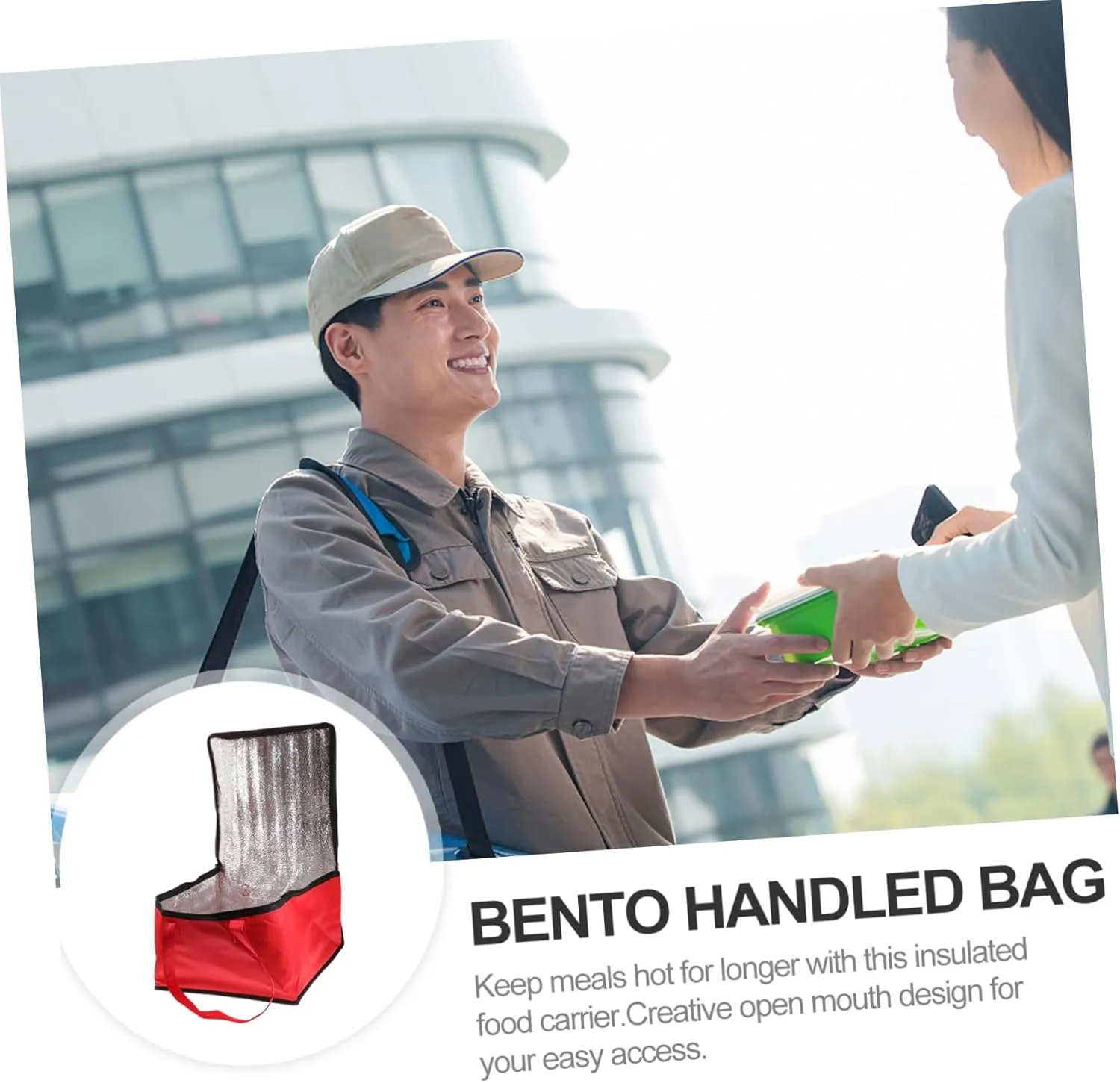 Zerodeko 1pc Insulated Food Compact Take out Insulated for Fresh Preservation for Bento and Baking Tote