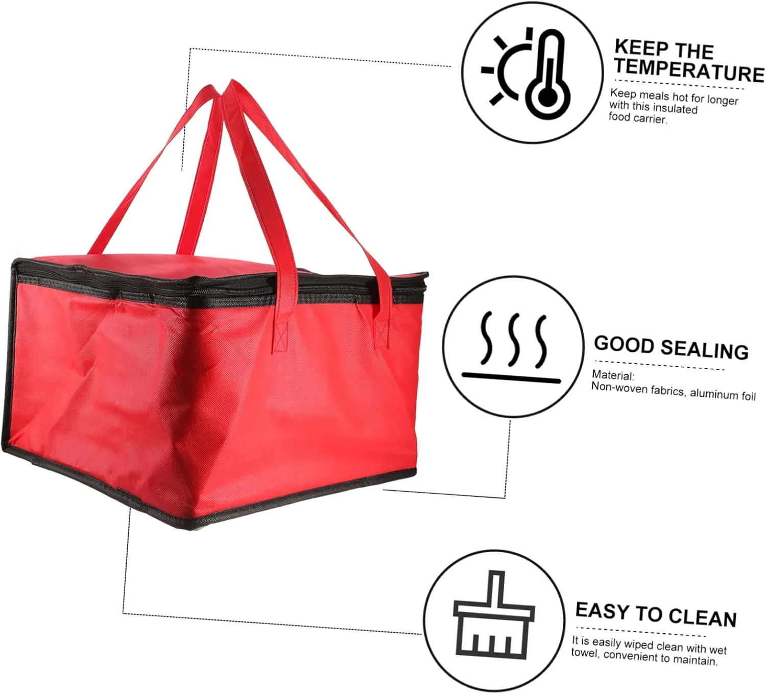 Zerodeko 1pc Insulated Food Compact Take out Insulated for Fresh Preservation for Bento and Baking Tote