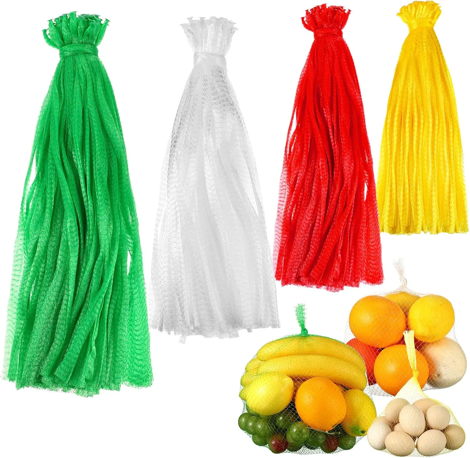 Zhengmy 500 Pcs Mesh Produce Bags for Vegetables Reusable Vegetable Onion Fruit Grocery Seafood Boiling Bags Plastic Storage Net Bag for Shopping