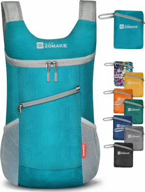 ZOMAKE Lightweight Packable Backpack 14L - Foldable Backpack Small Daypack Hiking Backpack Water-Resistant Day Bag for Travel(Dark Green)