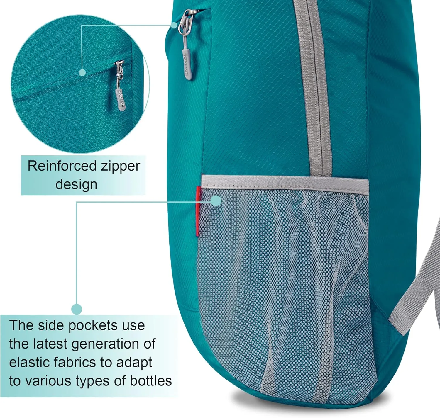 ZOMAKE Lightweight Packable Backpack 20L, Foldable Backpacks Small Daypack for Hiking Water Resistant Day Bag for Travel