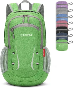 ZOMAKE Lightweight Packable Backpack 20L, Foldable Backpacks Small Daypack Hiking Daypacks Water Resistant Day Bag for Travel(Dark Green)