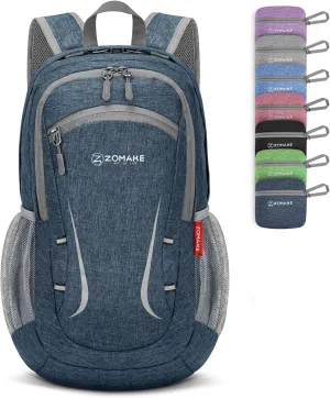 ZOMAKE Lightweight Packable Backpack 20L, Foldable Backpacks Small Daypack Hiking Daypacks Water Resistant Day Bag for Travel(Navy Blue)