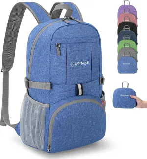 ZOMAKE Lightweight Packable Backpack 25L - Small Foldable Hiking Daypack for Travel - Tear Resistant Day pack for Women Men