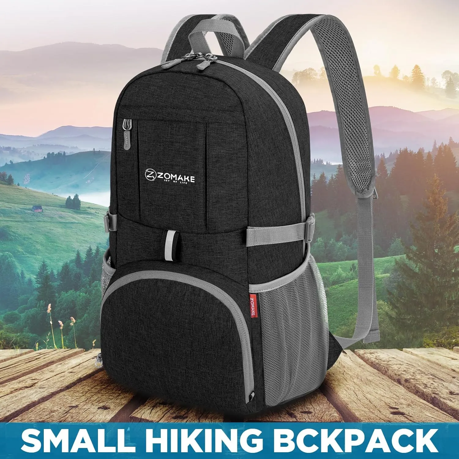 ZOMAKE Lightweight Packable Backpack 25L - Small Foldable Hiking Daypack for Travel - Tear Resistant Day pack for Women Men