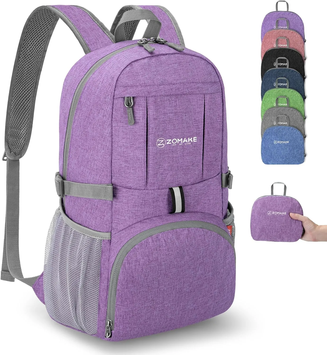 ZOMAKE Lightweight Packable Backpack 25L - Small Foldable Hiking Daypack for Travel - Tear Resistant Day pack for Women Men