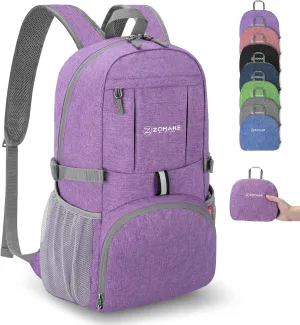 ZOMAKE Lightweight Packable Backpack 25L - Small Foldable Hiking Daypack for Travel - Tear Resistant Day pack for Women Men