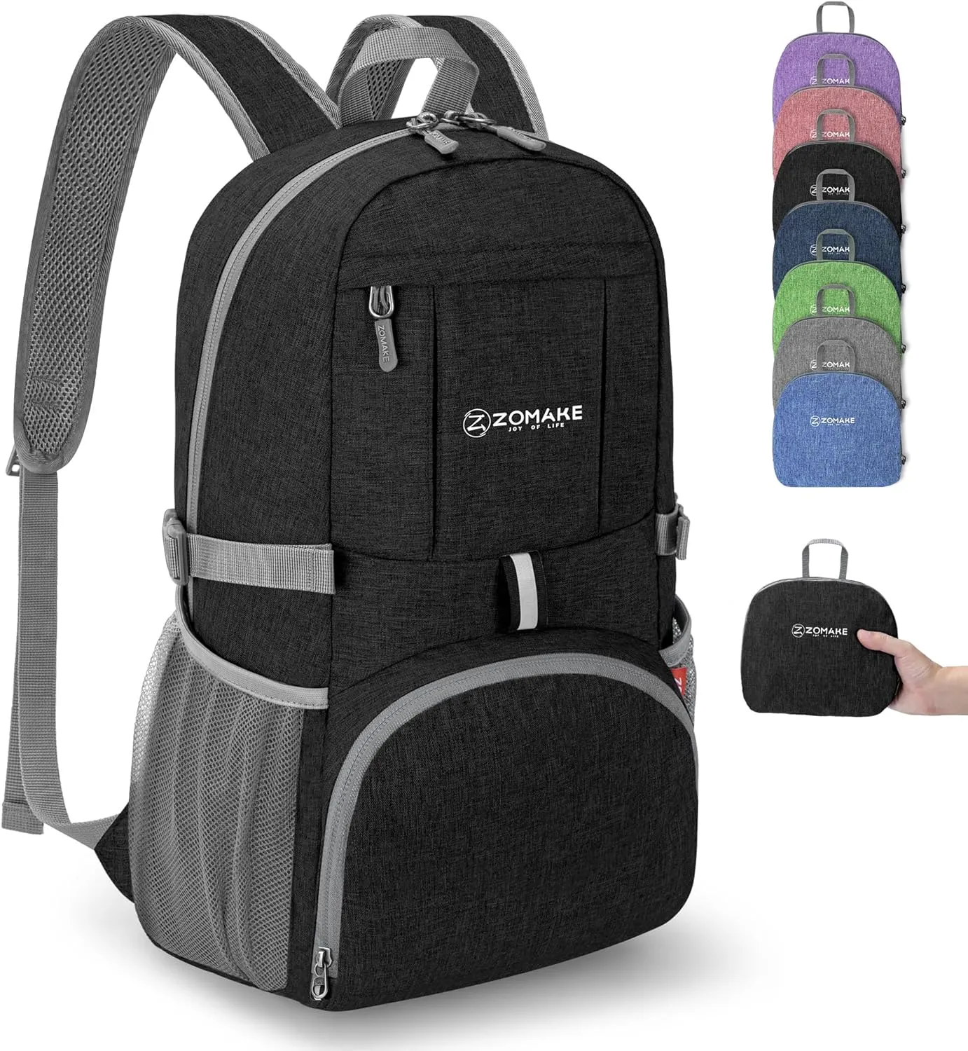 ZOMAKE Lightweight Packable Backpack 25L - Small Foldable Hiking Daypack for Travel - Tear Resistant Day pack for Women Men