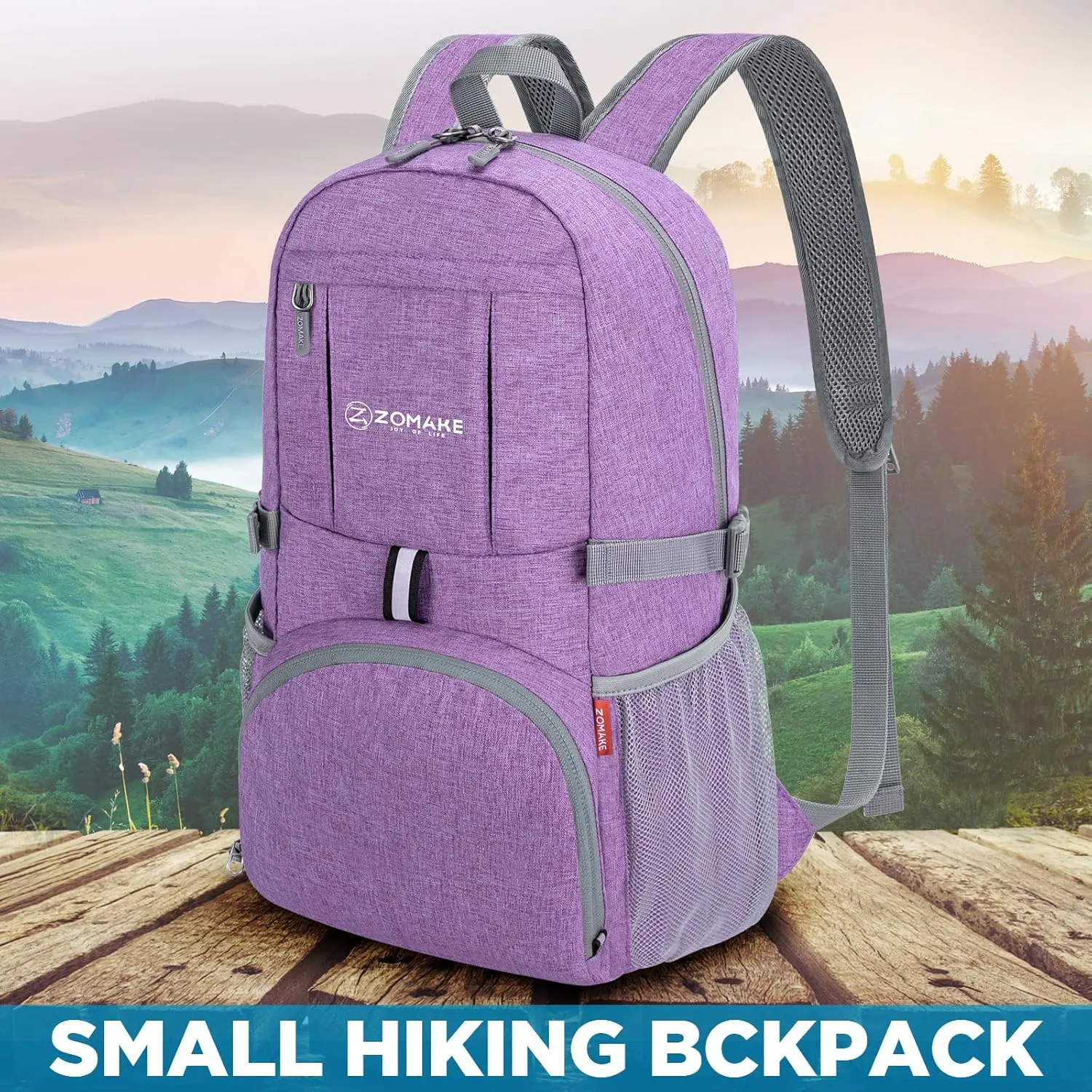 ZOMAKE Lightweight Packable Backpack 25L - Small Foldable Hiking Daypack for Travel - Tear Resistant Day pack for Women Men