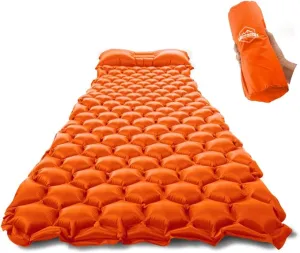 ZOOOBELIVES Ultralight Sleeping Pad with Built-in Pillow, Inflatable Camping Mattress for Backpacking, Traveling and Hiking, Compact and Portable Camp Mat